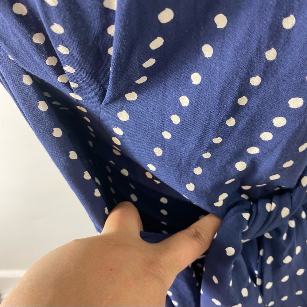 Ann Taylor Blue Polka Dot Wrap Dress - Picture 4 of 12